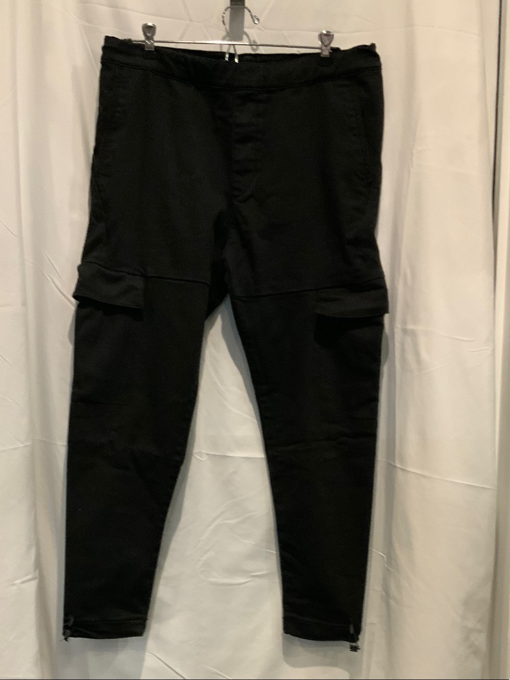 Zara Black Men's Cargo Pants with Ankle Zips